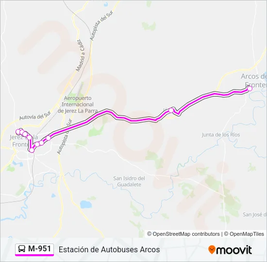 M-951 Bus Line Map