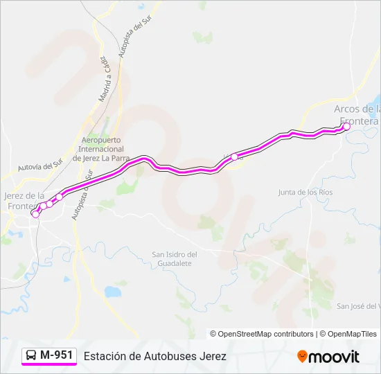 M-951 Bus Line Map