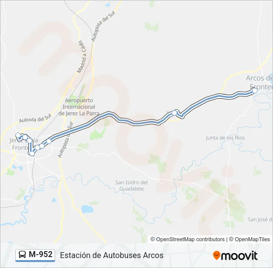 M-952 Bus Line Map
