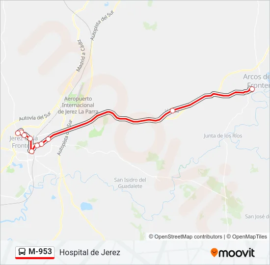 M-953 Bus Line Map