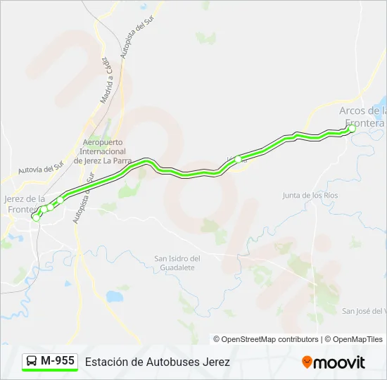M-955 Bus Line Map