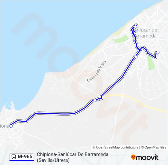 M-965 Bus Line Map