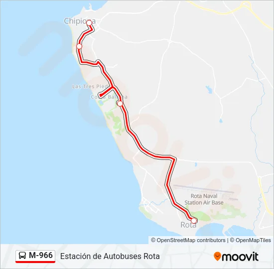 M-966 Bus Line Map