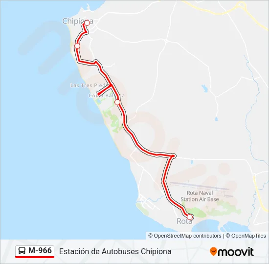 M-966 Bus Line Map