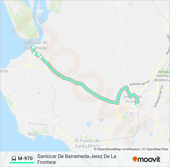 M-970 Bus Line Map