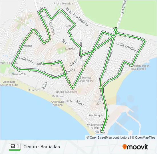 1 Bus Line Map