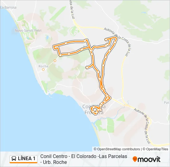 LÍNEA 1 bus Mapa de línia