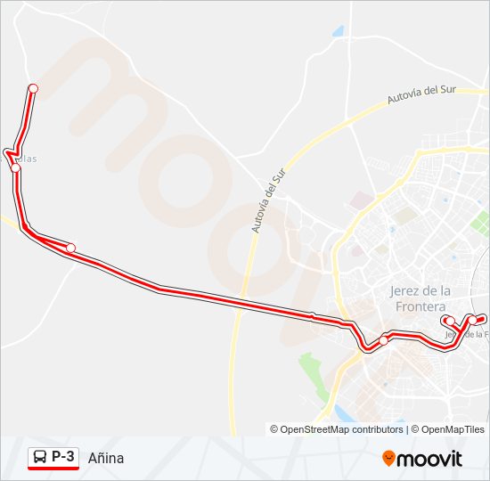 Mapa de P-3 de autobús