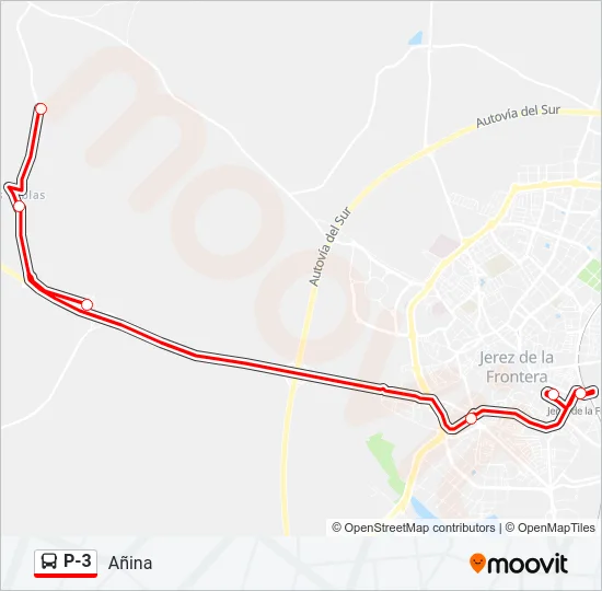 P-3 Bus Line Map