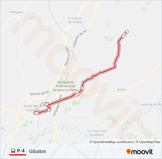 Mapa de P-4 de autobús