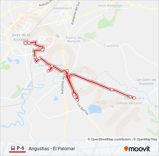 Mapa de P-6 de autobús