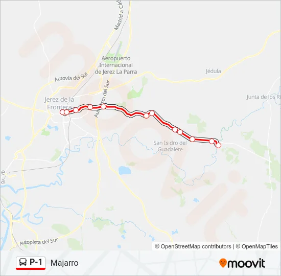 P-1 Bus Line Map