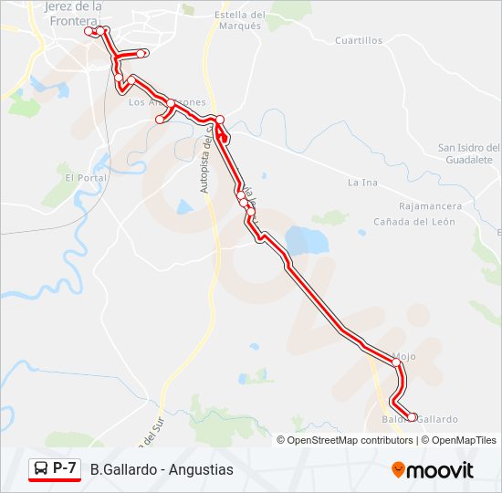 Mapa de P-7 de autobús