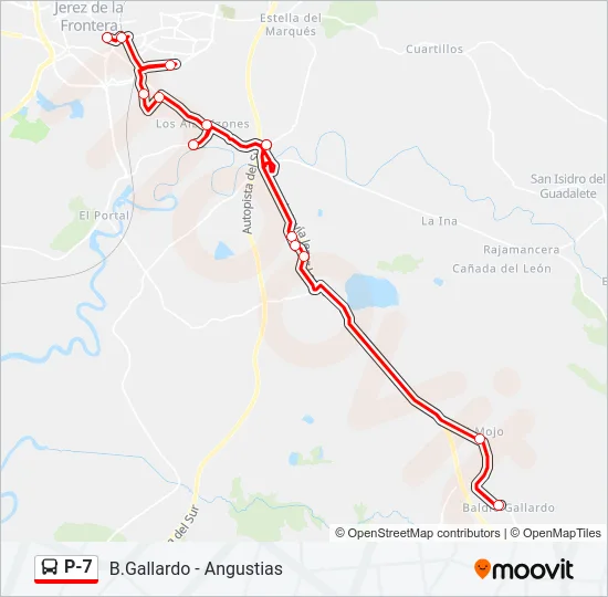 P-7 Bus Line Map