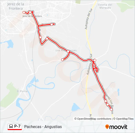 P-7 Bus Line Map