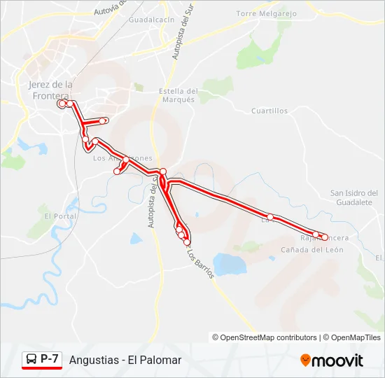 P-7 Bus Line Map