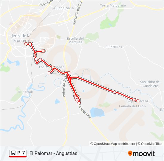 Mapa de P-7 de autobús
