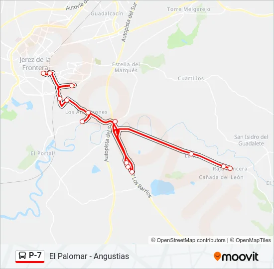 P-7 Bus Line Map