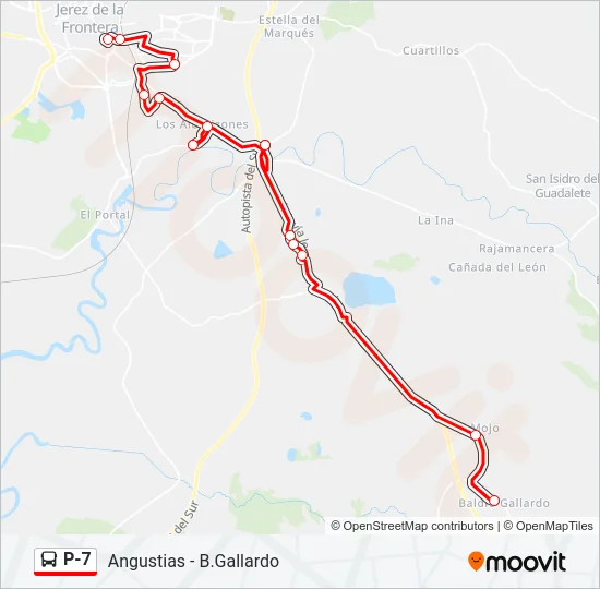 P-7 Bus Line Map