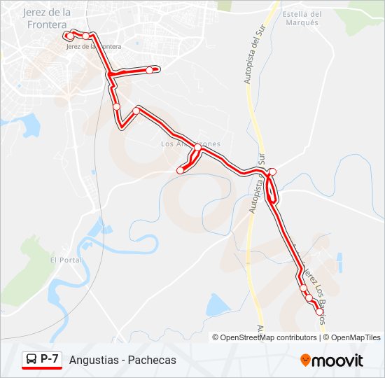 Mapa de P-7 de autobús