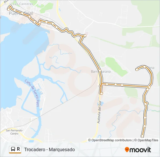 R Bus Line Map