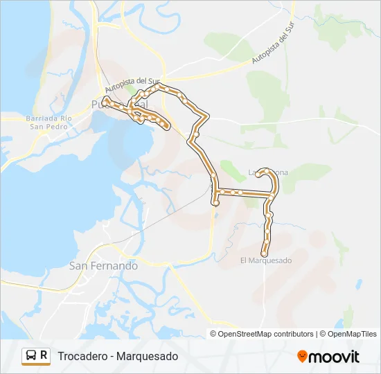 R Bus Line Map
