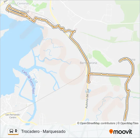 R Bus Line Map