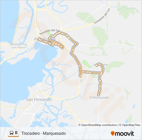 Mapa de R de autobús