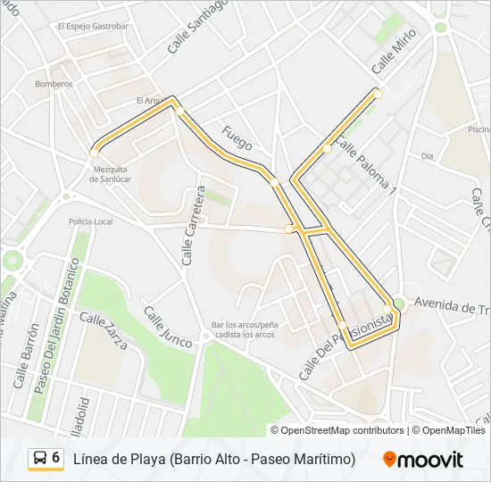 6 Bus Line Map
