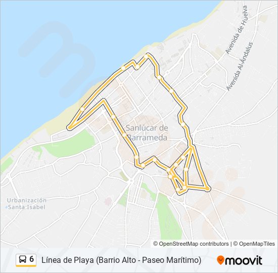 6 bus Mapa de línia