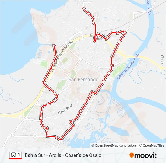 1 Bus Line Map