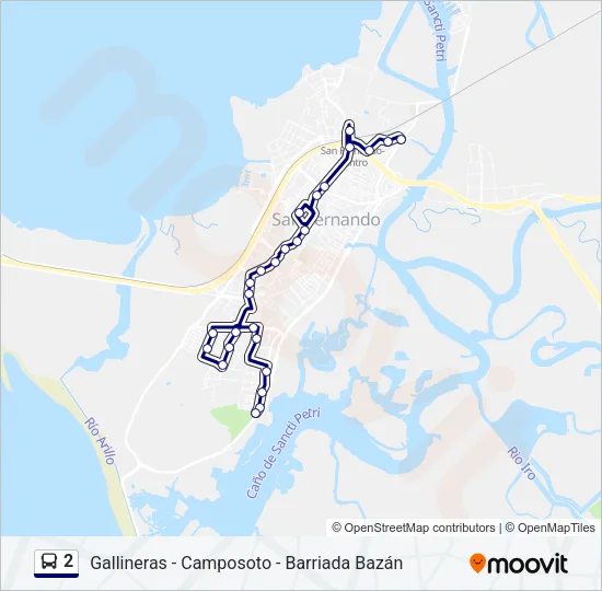 2 Bus Line Map