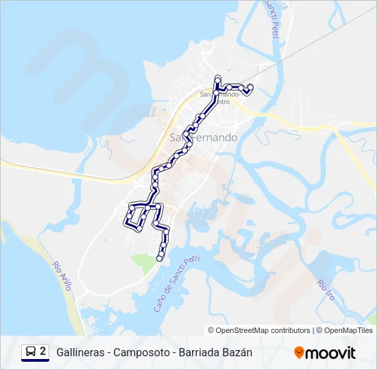 2 Bus Line Map