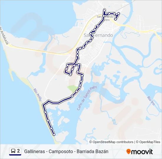 2 Bus Line Map