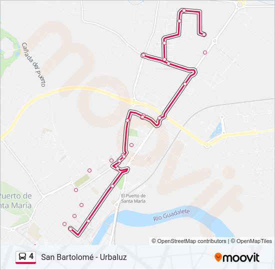 Mapa de 4 de autobús
