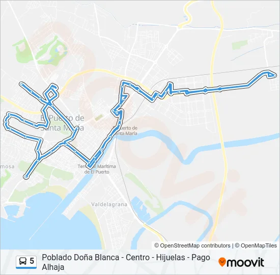 5 Bus Line Map