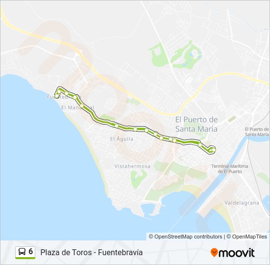 Mapa de 6 de autobús