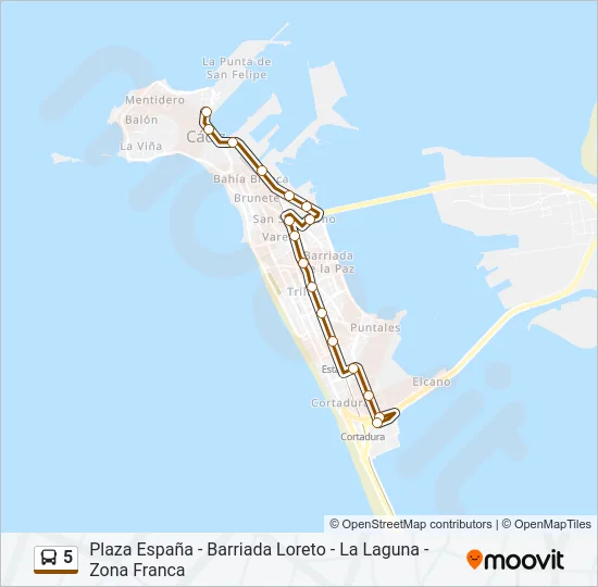 5 Bus Line Map