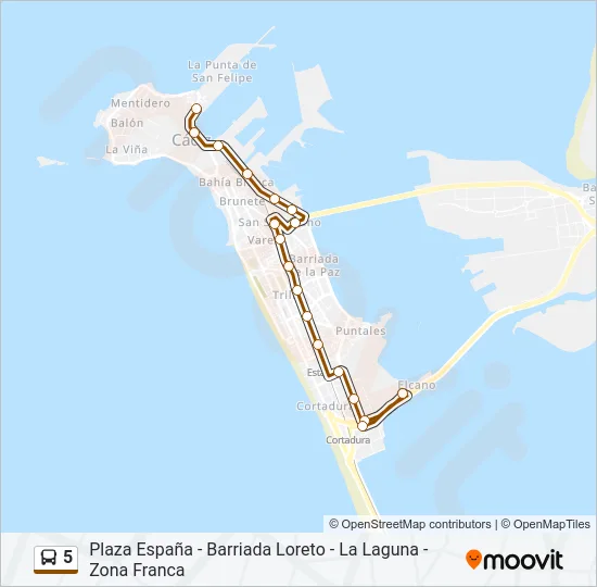 5 Bus Line Map