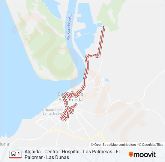 1 bus Line Map