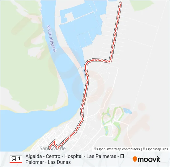 1 Bus Line Map