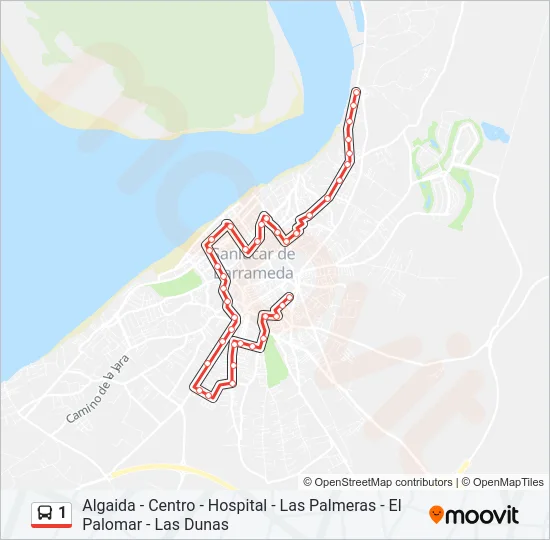 1 Bus Line Map