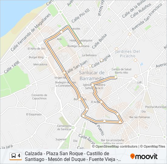 4 bus Mapa de línia