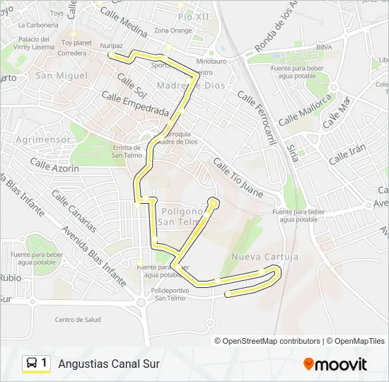 1 Bus Line Map