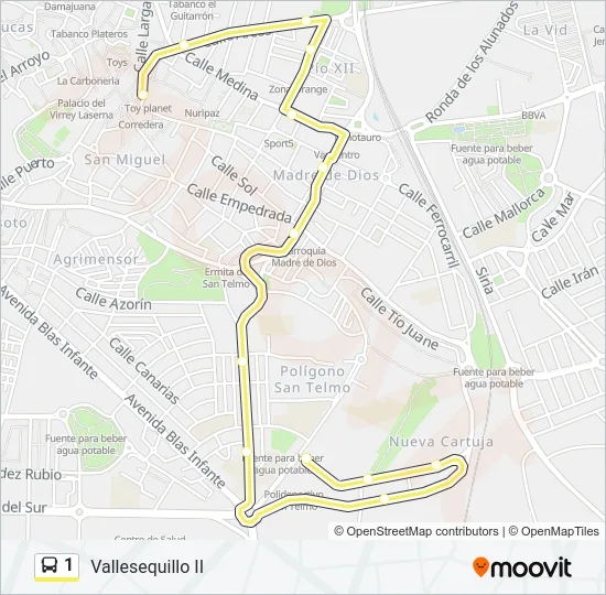 1 Bus Line Map