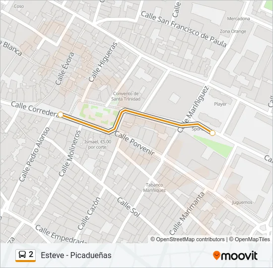 2 Bus Line Map