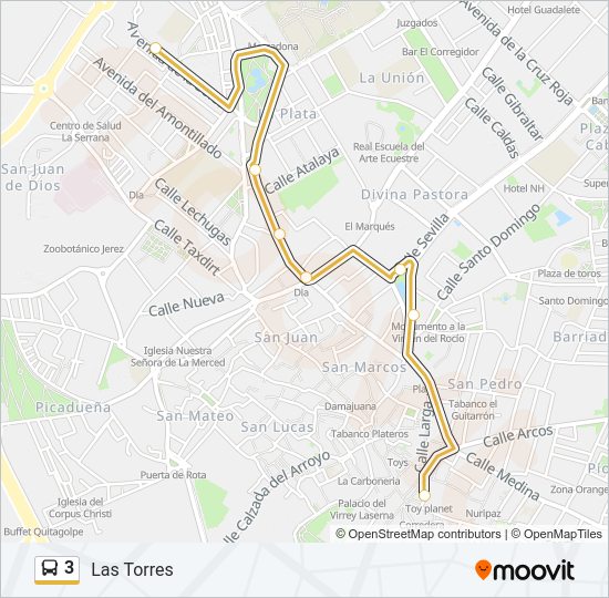Mapa de 3 de autobús
