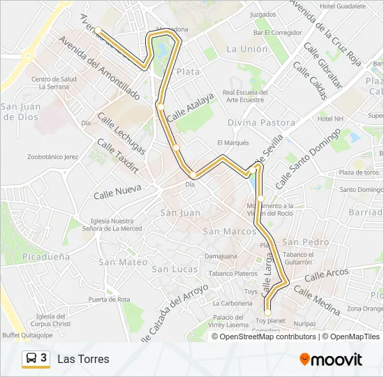 3 bus Mapa de línia