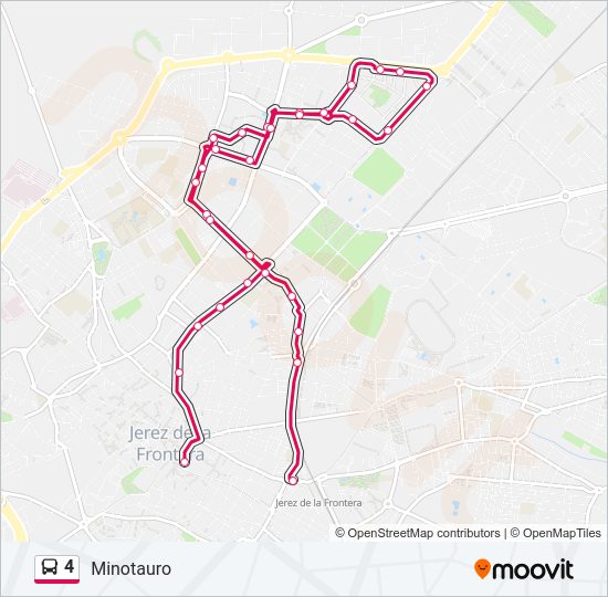 Mapa de 4 de autobús
