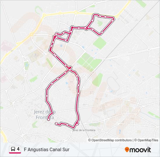 Mapa de 4 de autobús